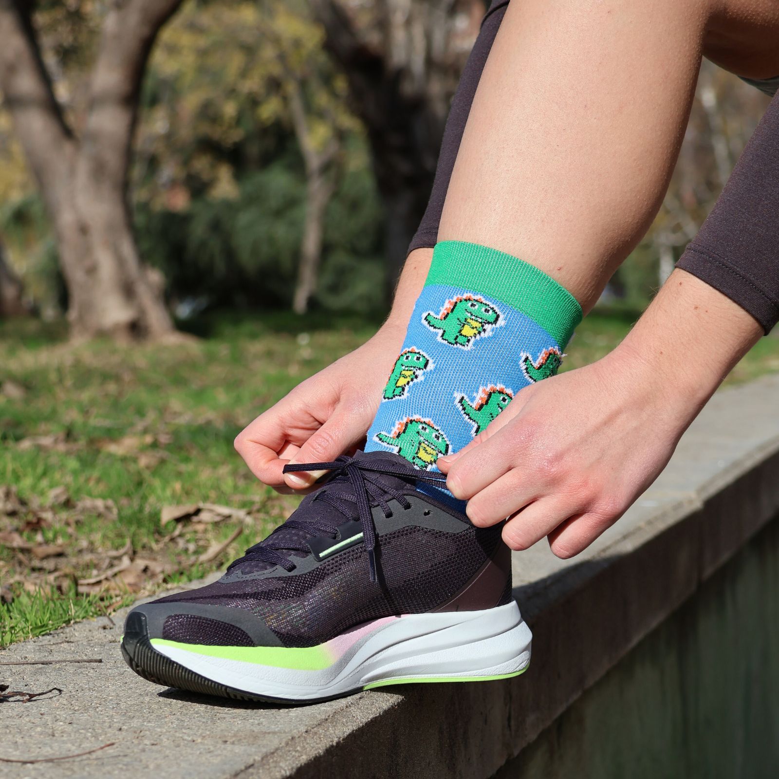 dinos_azul Calcetines running originales