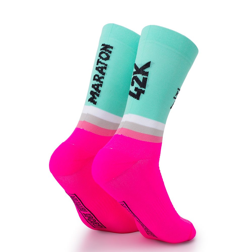 maraton_fucsia calcetines maraton Fucsia Musgo